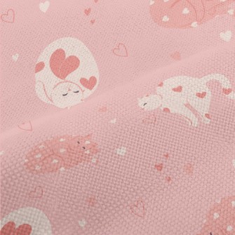 Pink Love Cat Performance Linen