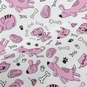 Doodle Pink Puppy Performance Linen