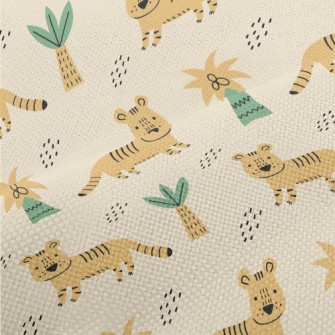 Cute Tiger Drawing By Children Performance Linen