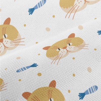 Cute Cat And Fish Performance Linen