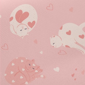 Pink Love Cat Twill