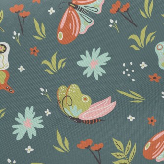 Brightly Colored Butterfly Twill