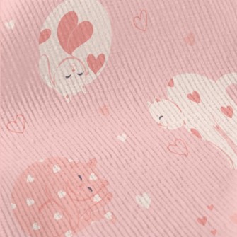 Pink Love Cat Standard Corduroy