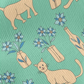 Doodle Monochrome Cat Standard Corduroy