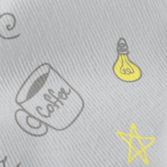 Coffee Cup Light Bulb Stars Standard Corduroy
