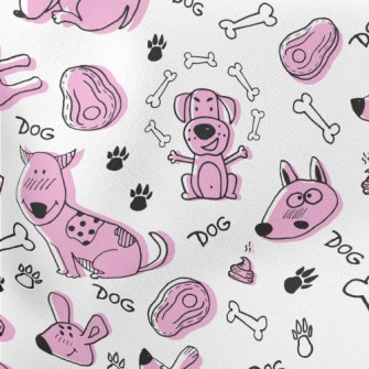 Doodle Pink Puppy Stretch Ponte