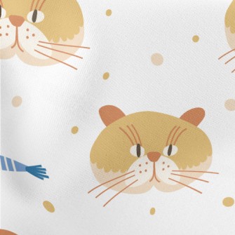 Cute Cat And Fish Stretch Ponte