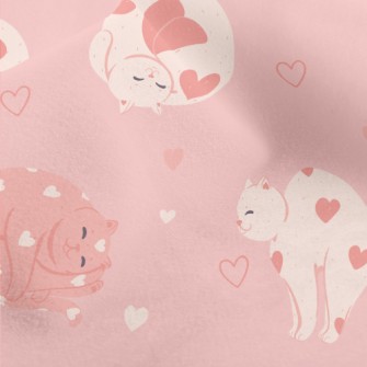 Pink Love Cat Micro Fleece