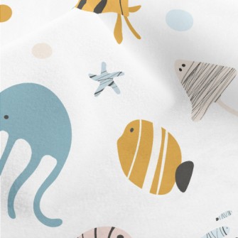 Simple Cute Marine Life Micro Fleece