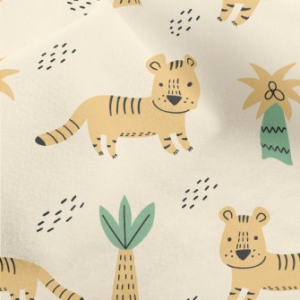 Cute Tiger Drawing By Children Micro Fleece