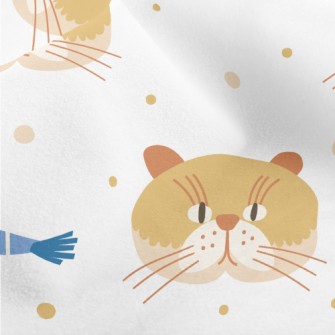 Cute Cat And Fish Micro Fleece