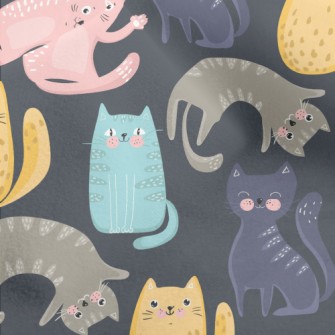 Colorful Playful Cat Micro Fleece