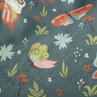 Brightly Colored Butterfly Minky