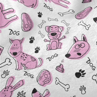 Doodle Pink Puppy Minky
