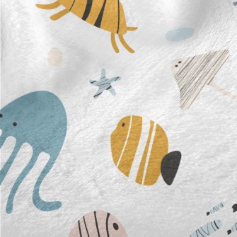 Simple Cute Marine Life Minky