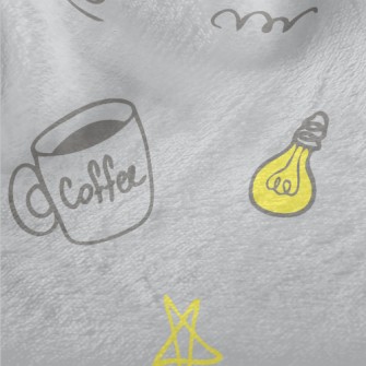 Coffee Cup Light Bulb Stars Minky