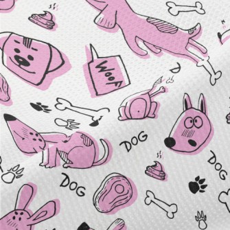 Doodle Pink Puppy Piqué
