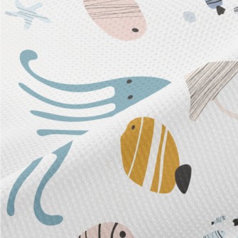 Simple Cute Marine Life Piqué