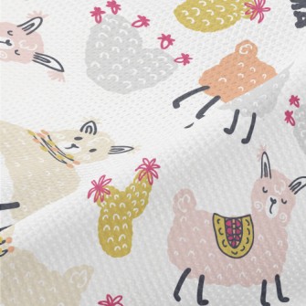 Doodle Cute Alpaca Piqué