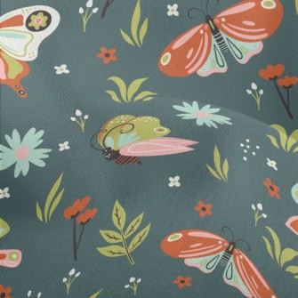 Brightly Colored Butterfly Lightweight Performance Linen
