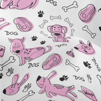 Doodle Pink Puppy Lightweight Performance Linen