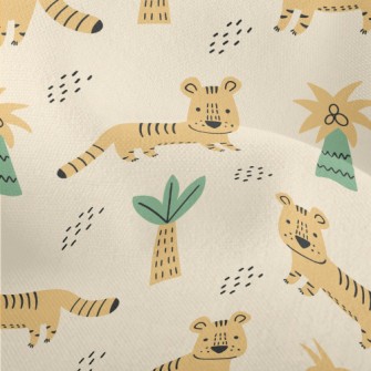 Cute Tiger Drawing By Children Lightweight Performance Linen