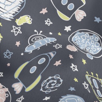 Hand Drawn Children Exploring  Lightweight Performance Linen