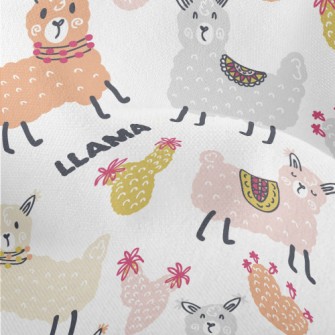 Doodle Cute Alpaca Lightweight Performance Linen