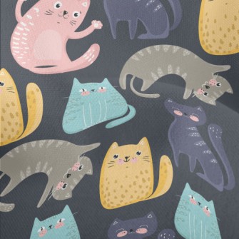 Colorful Playful Cat Lightweight Performance Linen