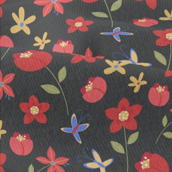 Bright Red Flowers Modern Jersey