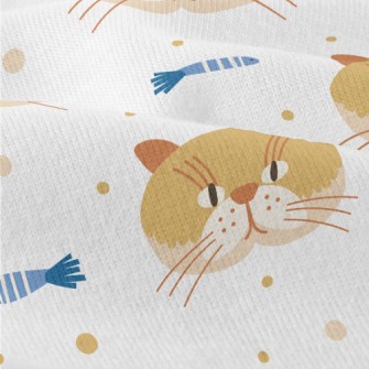 Cute Cat And Fish Modern Jersey