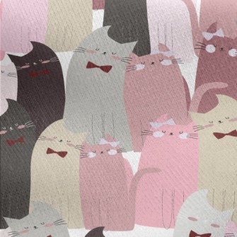 Love Cats Jersey Backed Fleece