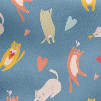 Cat Chasing Love Jersey Backed Fleece