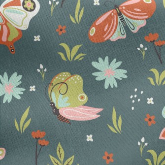 Brightly Colored Butterfly Jersey Backed Fleece