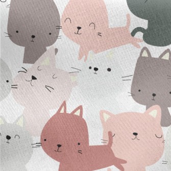 Colorful Cute Cat Jersey Backed Fleece