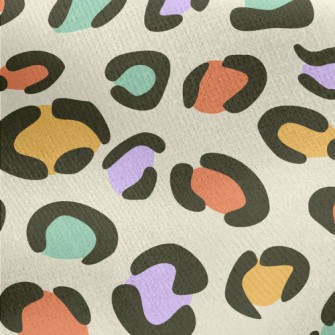 Colorful Leopard Print Jersey Backed Fleece