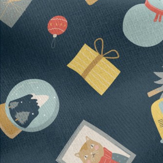 Cats Christmas Jersey Backed Fleece