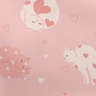 Pink Love Cat Pongee