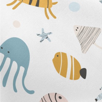 Simple Cute Marine Life Pongee