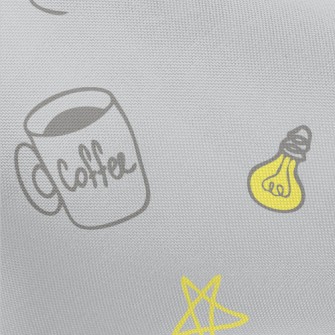 Coffee Cup Light Bulb Stars Pongee