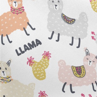 Doodle Cute Alpaca Pongee