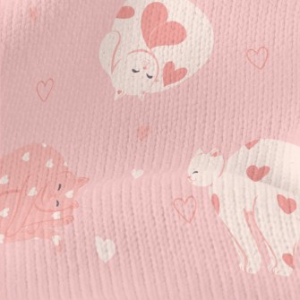 Pink Love Cat Stretch Jersey