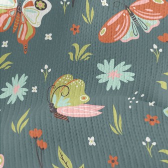 Brightly Colored Butterfly Stretch Jersey