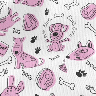 Doodle Pink Puppy Stretch Jersey
