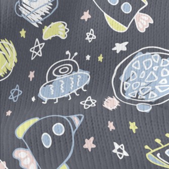 Hand Drawn Children Exploring  Stretch Jersey