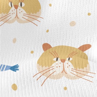 Cute Cat And Fish Stretch Jersey