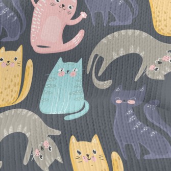 Colorful Playful Cat Stretch Jersey