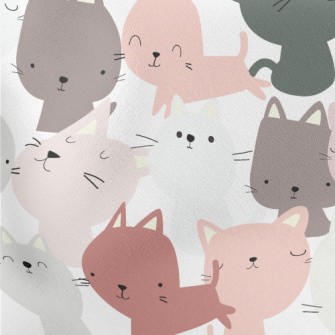Colorful Cute Cat Lightweight Cotton Poplin