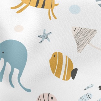 Simple Cute Marine Life Lightweight Cotton Poplin