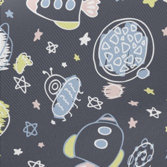 Hand Drawn Children Exploring  Midweight Cotton Poplin